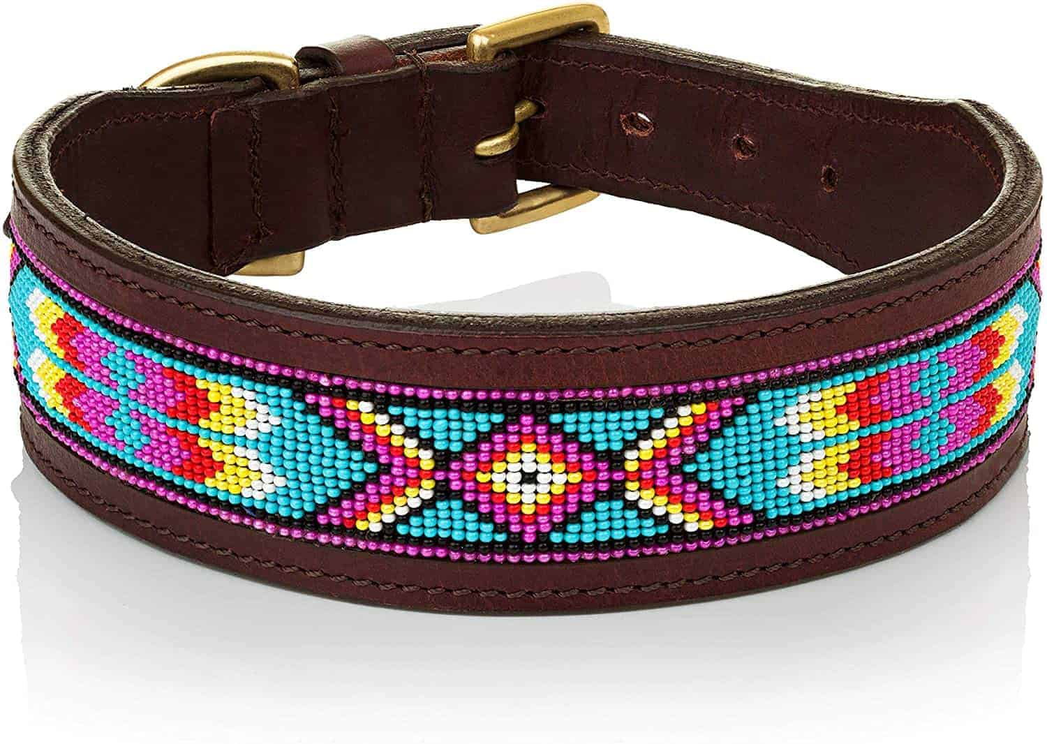 Western Dog Collar - Aztec Beaded