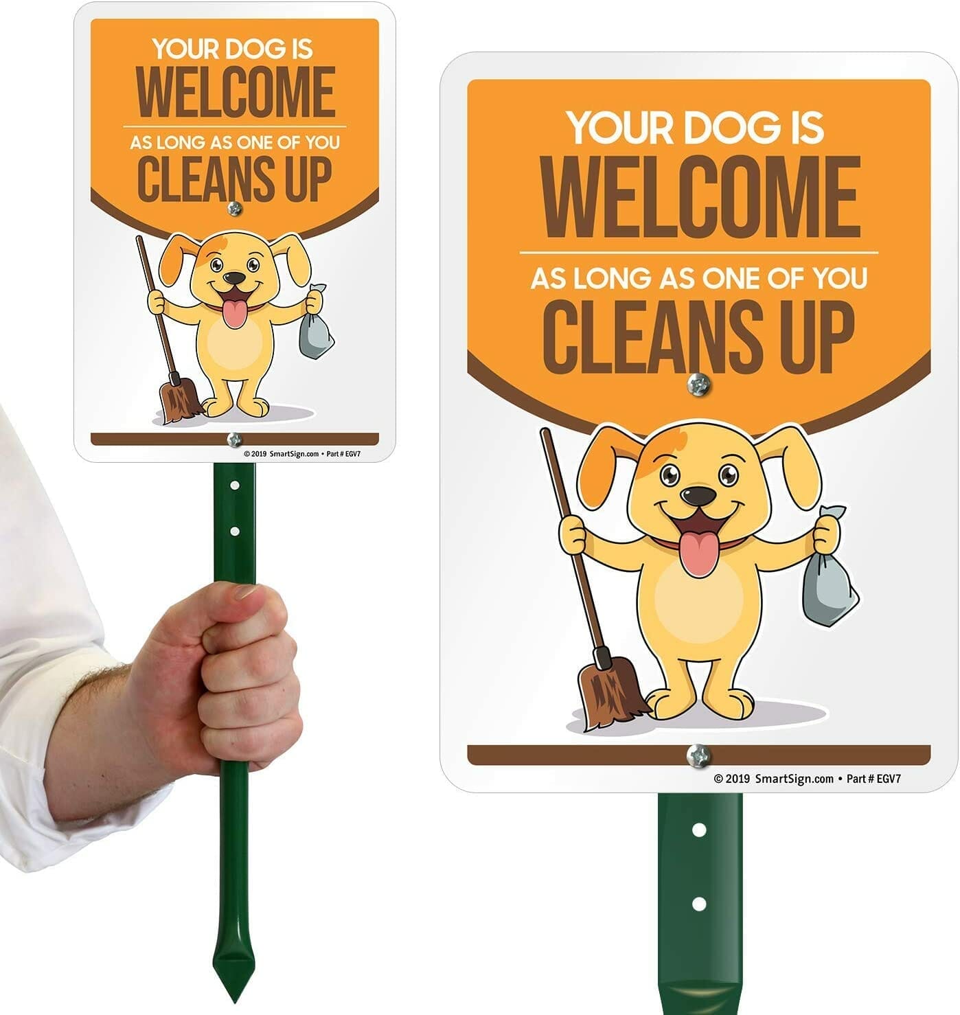 Smartsign Dog Welcome As Cleans Up Sign