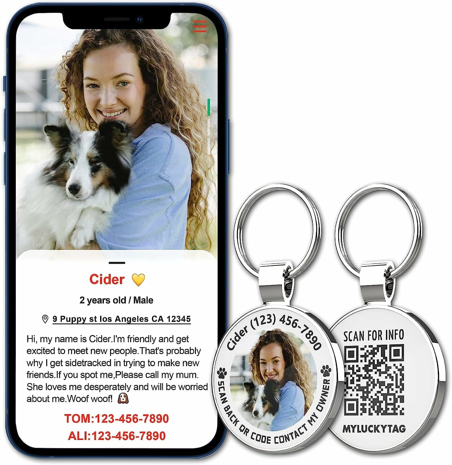 MYLUCKYTAG Personalized Pet ID Tags
